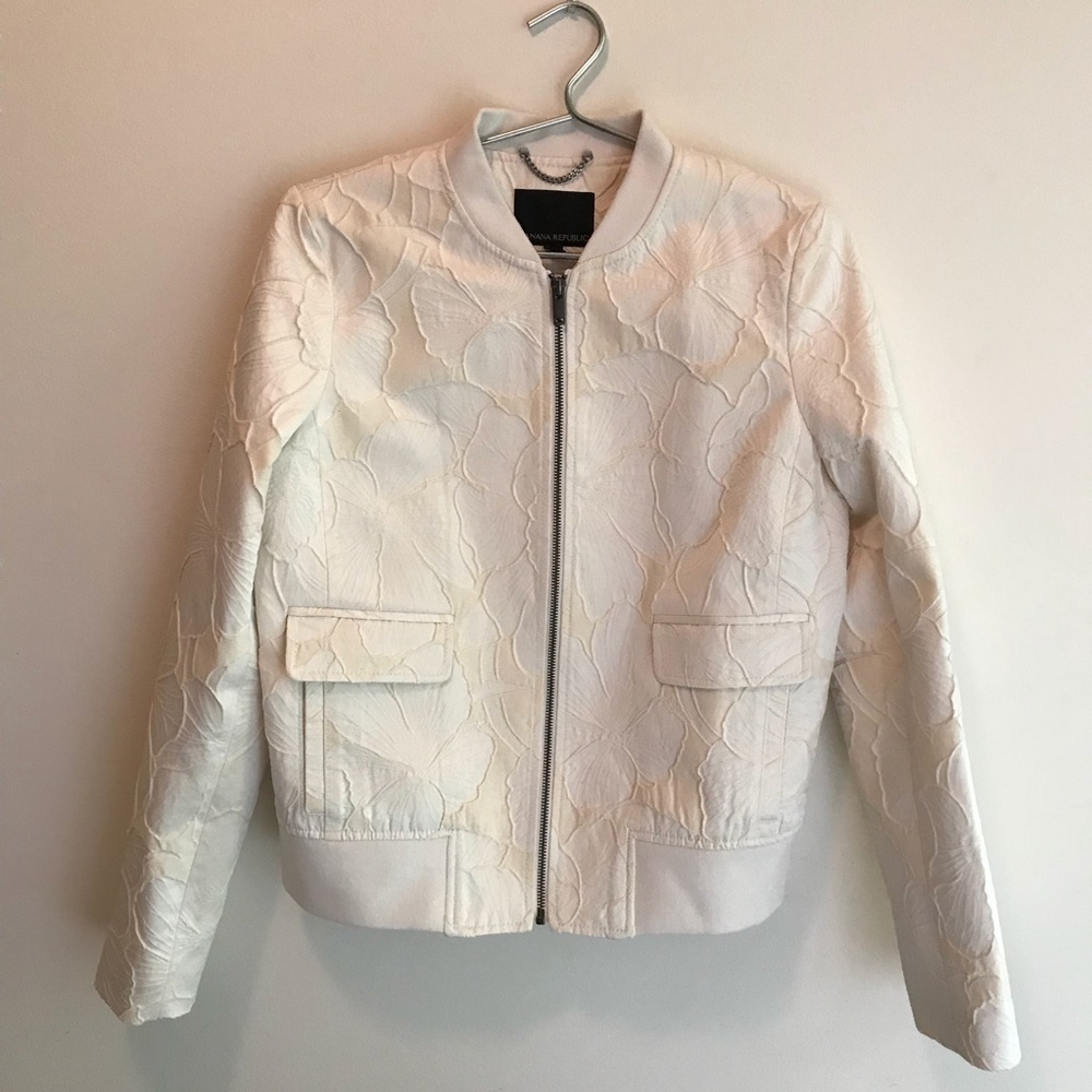 Banana Republic | Bomber Jacket | Floral Jacquard
